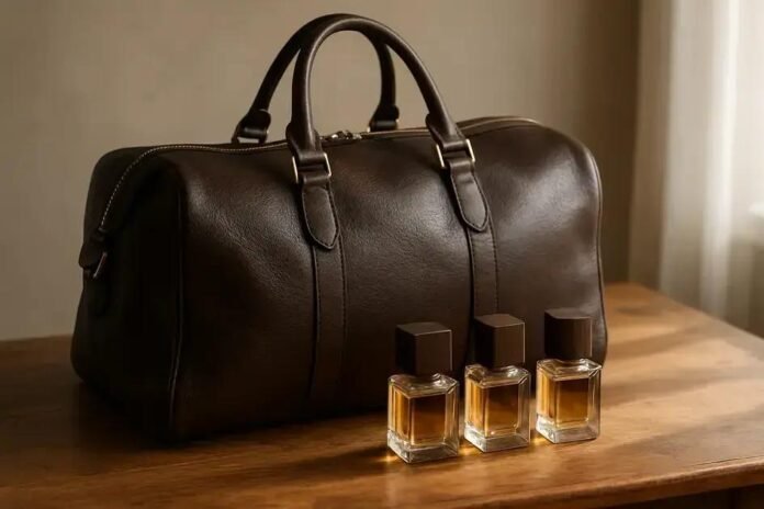 Decant de perfume amadeirado para viagem com charme e praticidade na bagagem