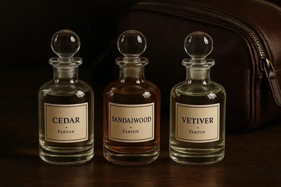 Perfumes amadeirados masculinos populares em decants